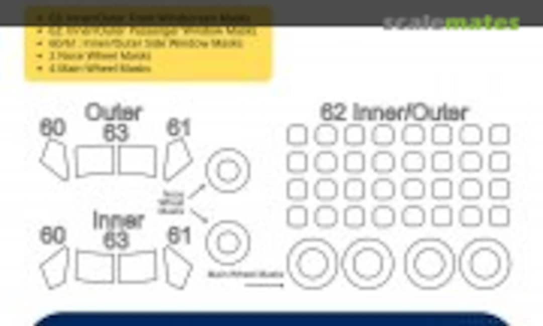 1:72 de Havilland DHC-6 Twin Otter Canopy & Wheel Masks (Kit Masx 72-146V) 72-146V