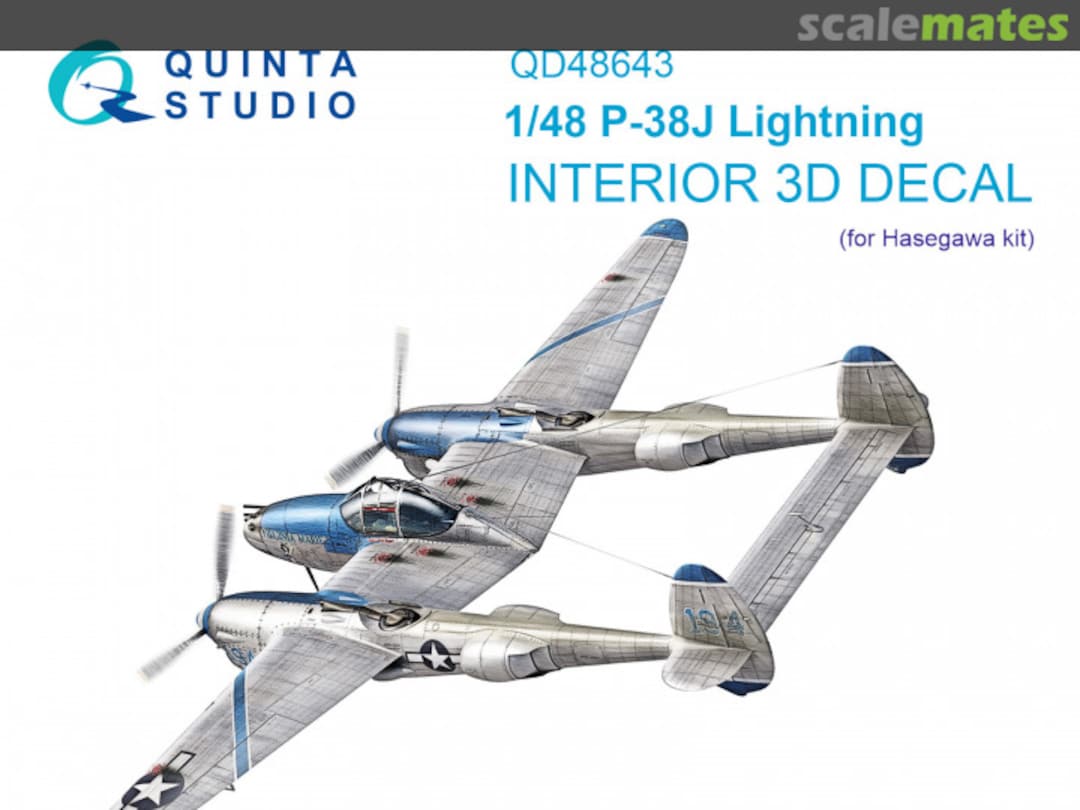 Boxart P-38J Lightning interior 3D decals QD48643 Quinta Studio