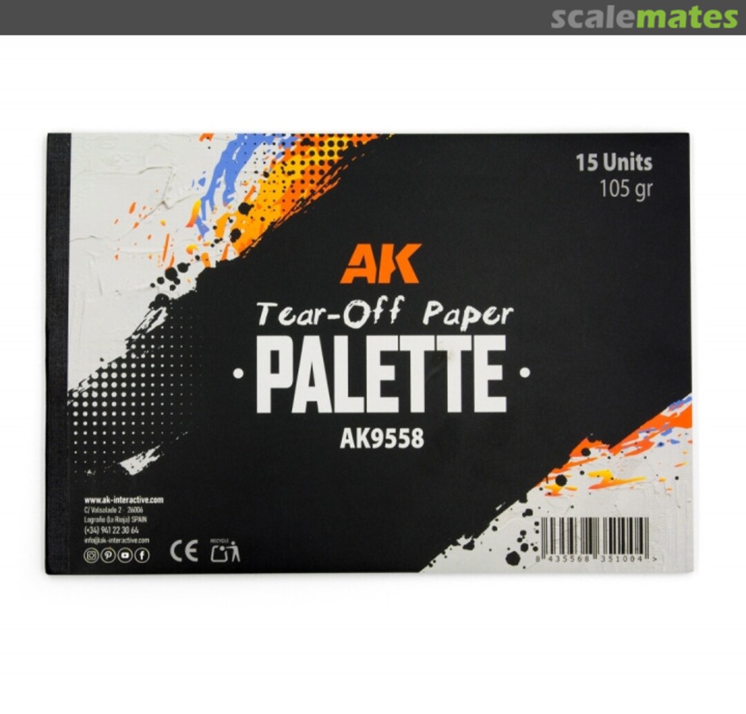 Boxart Tear-Off Paper Palette AK9558 AK Interactive