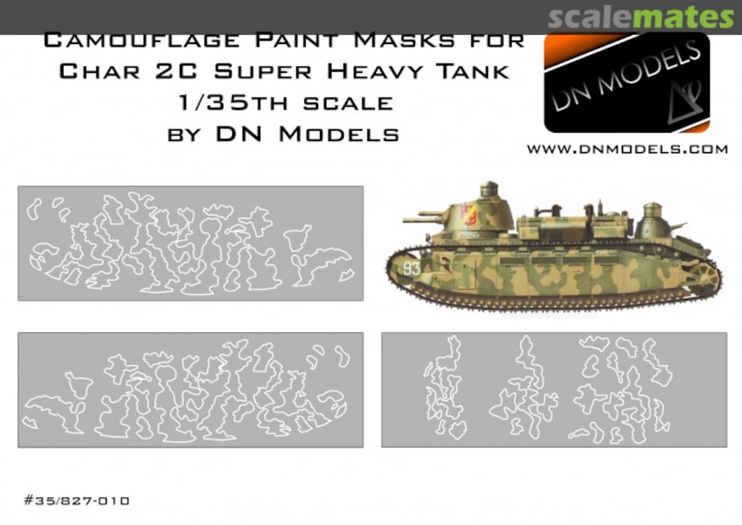 Boxart Camouflage Paint Mask set for Char 2C 35/827-010 DN Models Boxart Camouflage Paint Mask set for Char 2C 35/827-010 DN Models
