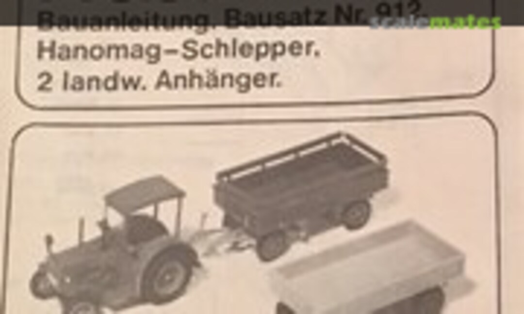 1:87 Hanomag-Schlepper,2 Landw.Anhänger (Preiser 912) 912