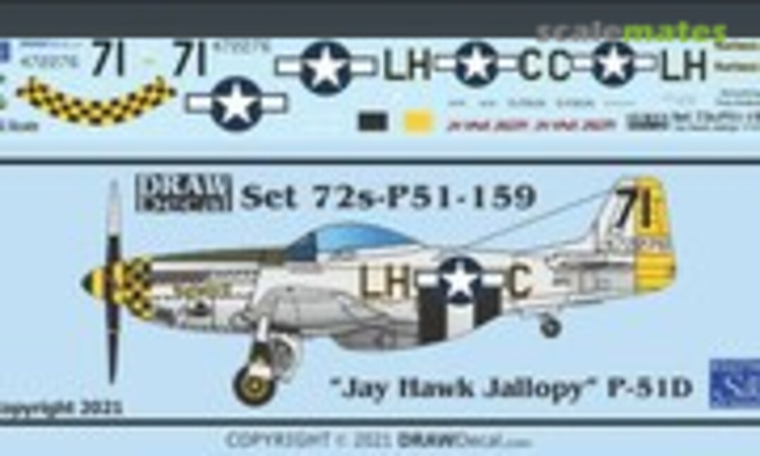 1:72 “Jay Hawk Jallopy / Huntress III” P-51D (Draw Decal 72-P51-159) 72-P51-159