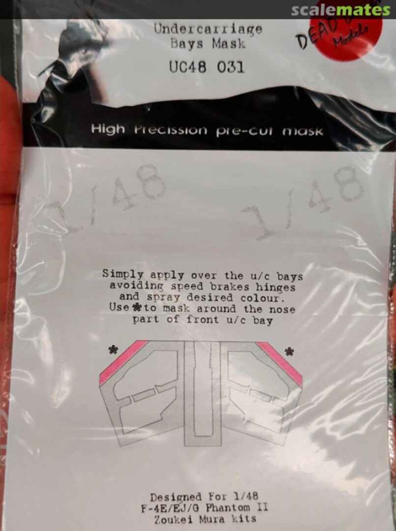 Boxart F-4 E/EJ/G Phantom II Undercarriage Bays Mask UC48031 DEAD Design Models Boxart F-4 E/EJ/G Phantom II Undercarriage Bays Mask UC48031 DEAD Design Models