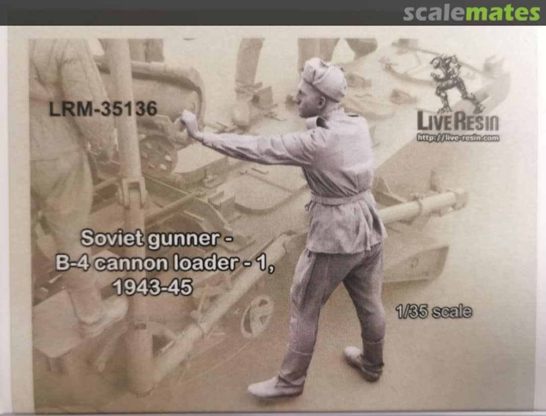 Boxart Soviet gunner - B-4 cannon loader - 1, 1943 - 45 LRM-35136 Live Resin Boxart Soviet gunner - B-4 cannon loader - 1, 1943 - 45 LRM-35136 Live Resin