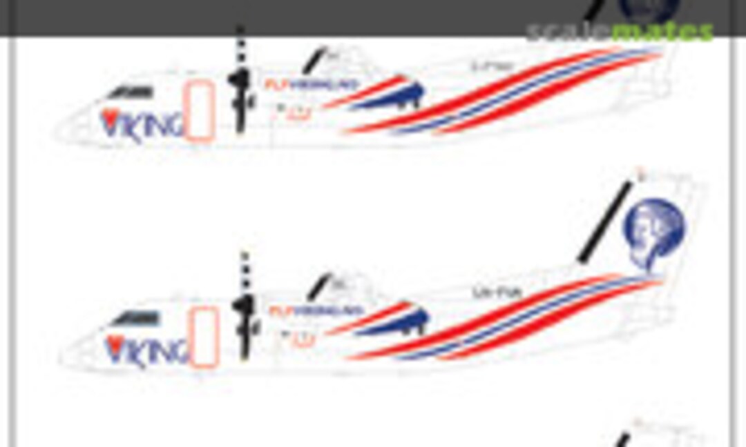 1:144 Fly Viking DHC-8-100 including Norwegian and Canadian registrations. (Lima November Decals LN144-599) LN144-599