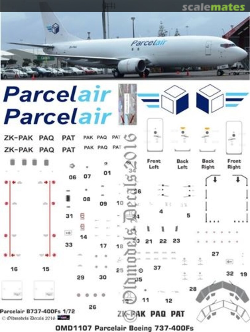 Boxart Parcelair B737-400F OMD1107 Oldmodels Decals Boxart Parcelair B737-400F OMD1107 Oldmodels Decals