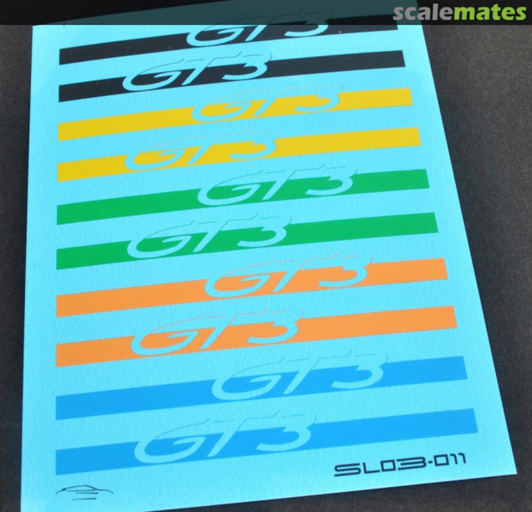 Boxart Porsche GT3 logo stripe decals SL03-011 ScaleLab_24 Boxart Porsche GT3 logo stripe decals SL03-011 ScaleLab_24