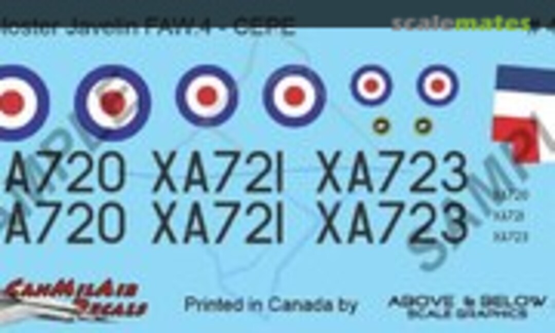 1:72 Gloster Javelin - RAF F(AW) 4 Sqn (Above & Below Graphics 493) 493