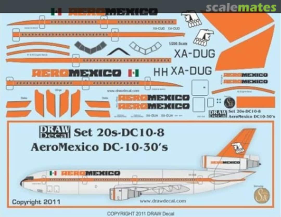 Boxart AeroMexico Delivery Colors DC-10-30s 20-DC10-8 Draw Decal