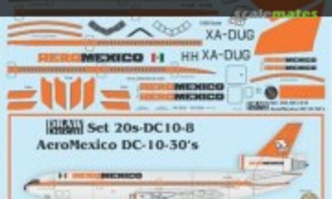 1:200 AeroMexico Delivery Colors DC-10-30s (Draw Decal 20-DC10-8) 20-DC10-8