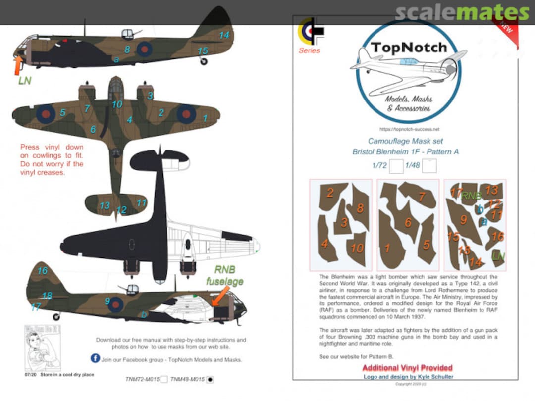 Boxart Bristol Blenheim 1F - Pattern A TNM72-M015 TopNotch Boxart Bristol Blenheim 1F - Pattern A TNM72-M015 TopNotch