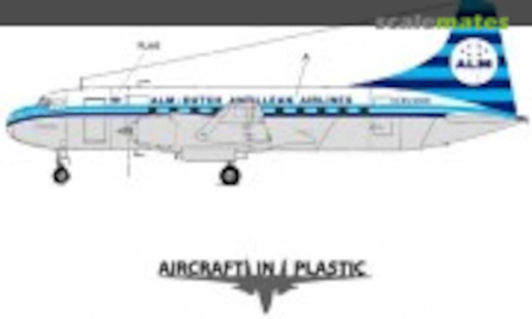 1:72 Convair 340 Antilliaanse Luchtvaart Maatschappij (ALM) (Aircraft in Plastic AIPD-16) AIPD-16