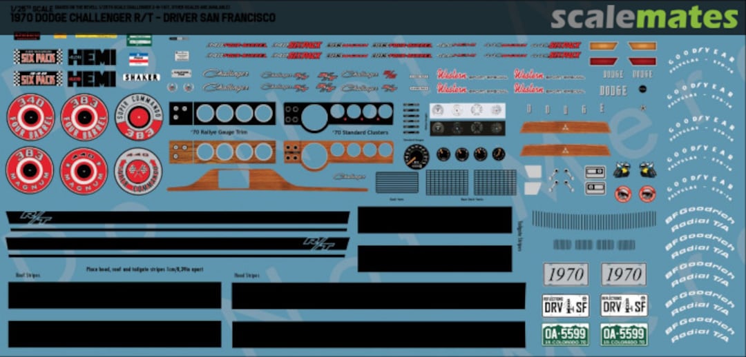 Boxart 1970 Dodge Challenger R/T “Driver: San Francisco” RKD457 Rays Kits Decals Boxart 1970 Dodge Challenger R/T “Driver: San Francisco” RKD457 Rays Kits Decals