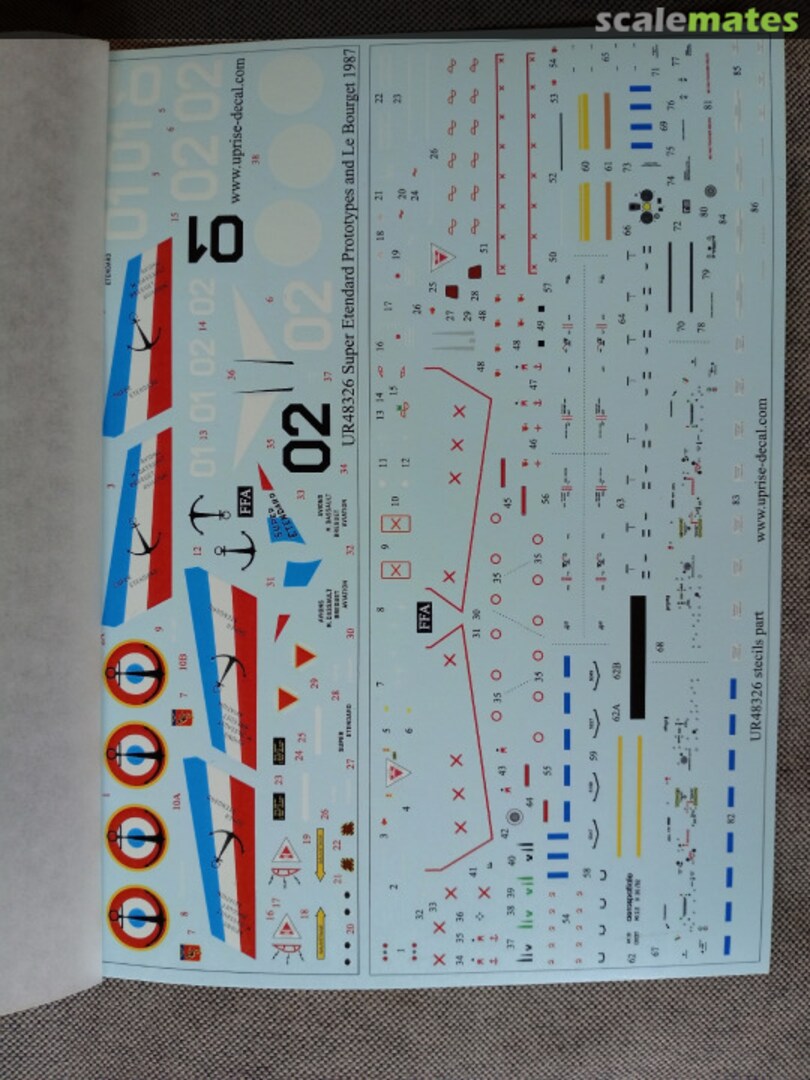 Contents Dassault Super Etendard Prototypes 01/02 & Le Bourget 1987 with stencils UR48326 UpRise Decal Contents Dassault Super Etendard Prototypes 01/02 & Le Bourget 1987 with stencils UR48326 UpRise Decal