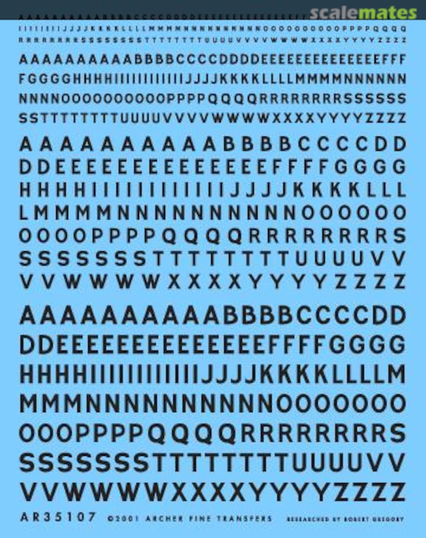 Boxart Generic lettering commonly found on British vehicles (black) AR35107B Archer Boxart Generic lettering commonly found on British vehicles (black) AR35107B Archer