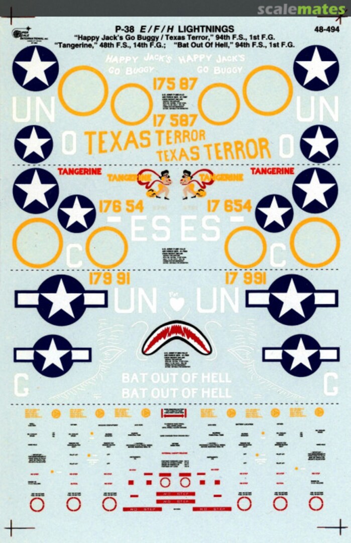 Boxart P-38E/F/H Lightnings 48-494 SuperScale International Boxart P-38E/F/H Lightnings 48-494 SuperScale International