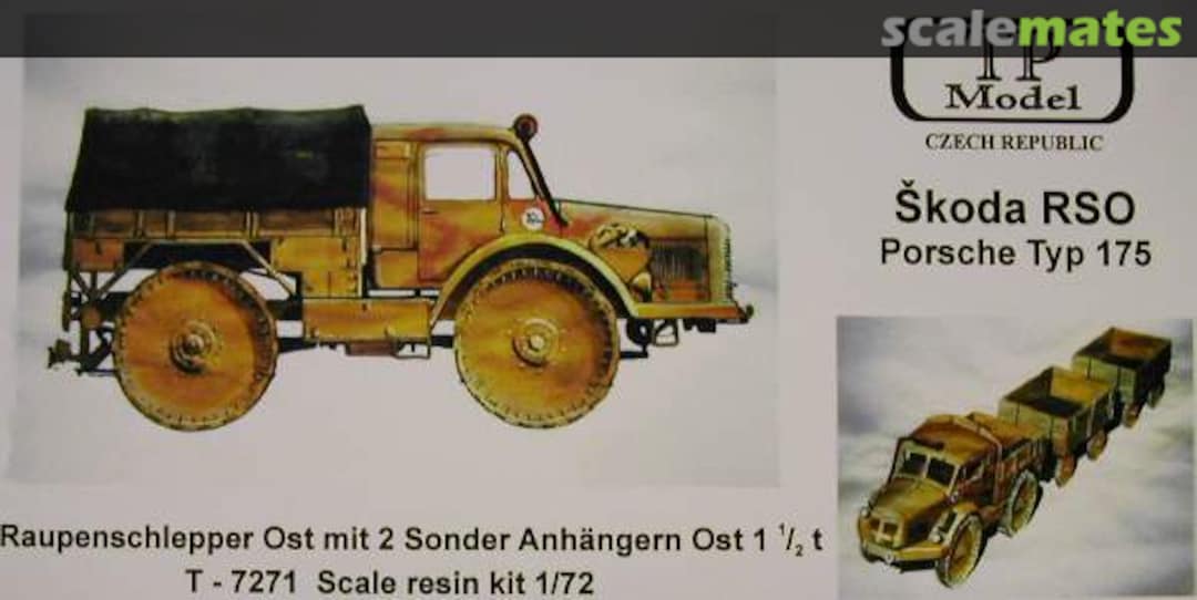 Boxart Skoda RSO Porsche Type 175 mit 2 Sonder Anhängern Ost 1 1/2T T-7271 TP Model Boxart Skoda RSO Porsche Type 175 mit 2 Sonder Anhängern Ost 1 1/2T T-7271 TP Model