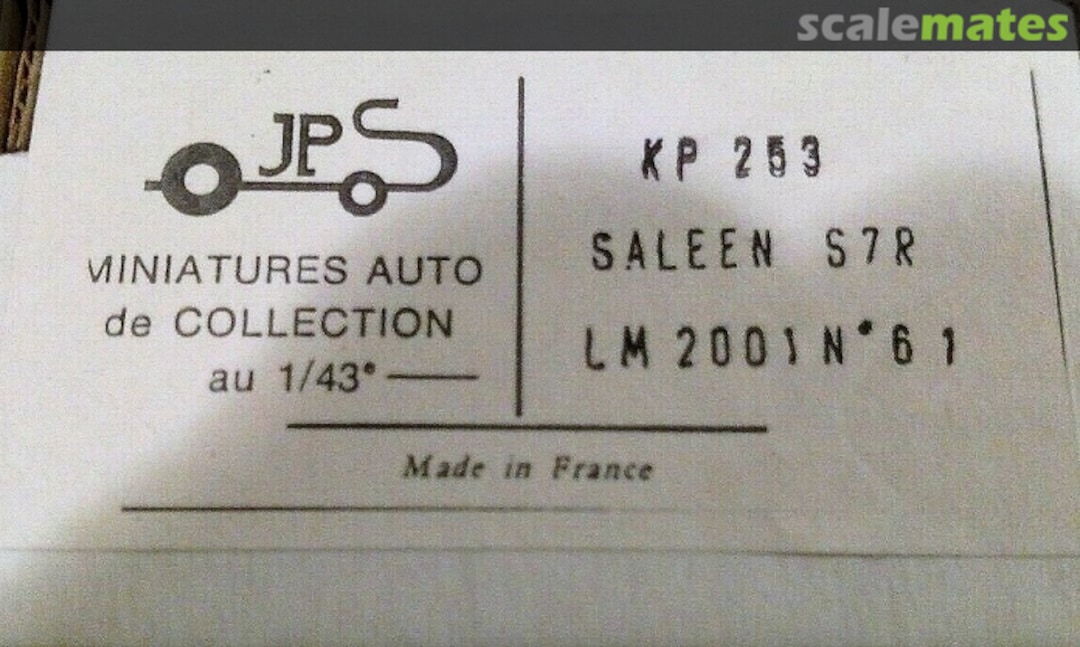 Boxart Saleen-Ford S7-R #003R "BASF" KP253 JPS Miniatures Auto Boxart Saleen-Ford S7-R #003R "BASF" KP253 JPS Miniatures Auto
