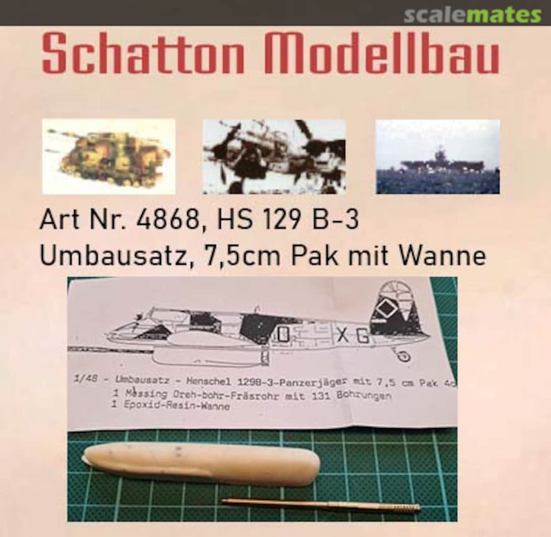 Boxart BK 7,5 Messing Rohr mit Resin Wanne Waffenverkleidung für Revell HS 129 4868 Schatton Modellbau Boxart BK 7,5 Messing Rohr mit Resin Wanne Waffenverkleidung für Revell HS 129 4868 Schatton Modellbau