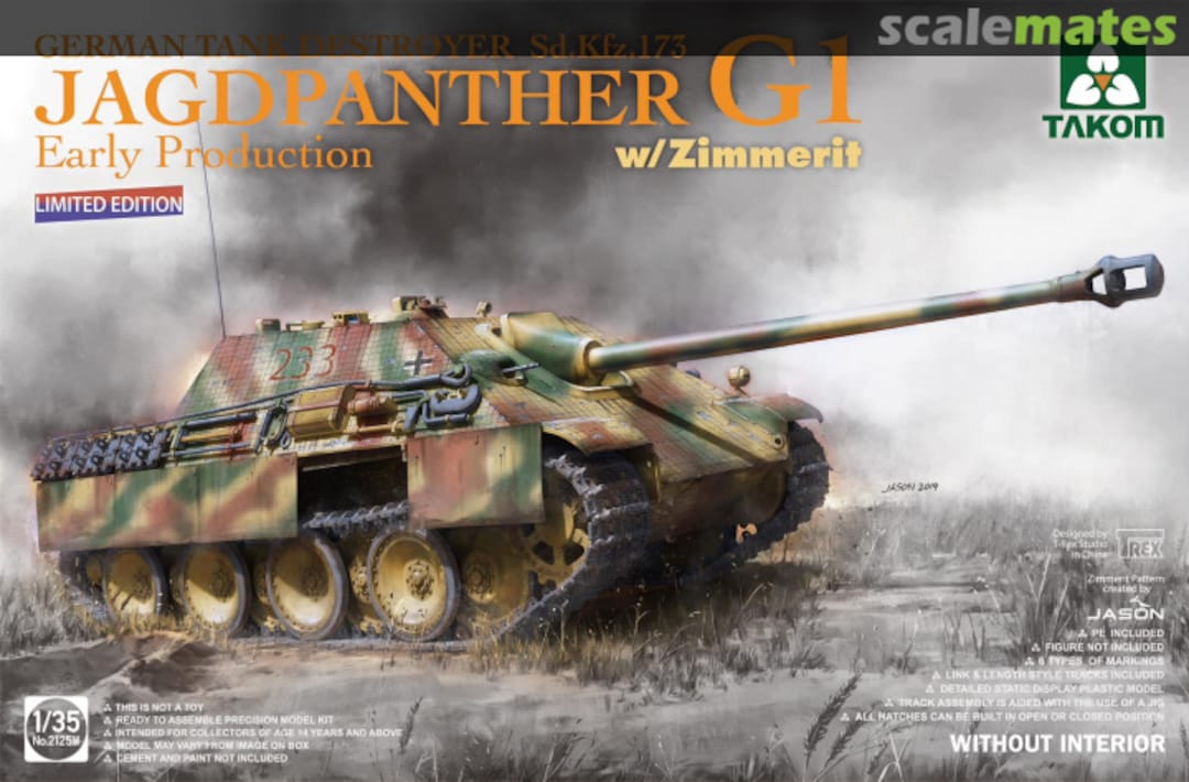 Boxart Sd.Kfz. 173 Jagdpanther G1 Early Production w/Zimmerit 2125W Takom Boxart Sd.Kfz. 173 Jagdpanther G1 Early Production w/Zimmerit 2125W Takom