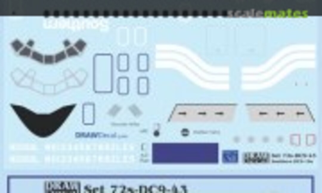 1:72 Southern DC-9-10s (Draw Decal 72-DC9-43) 72-DC9-43