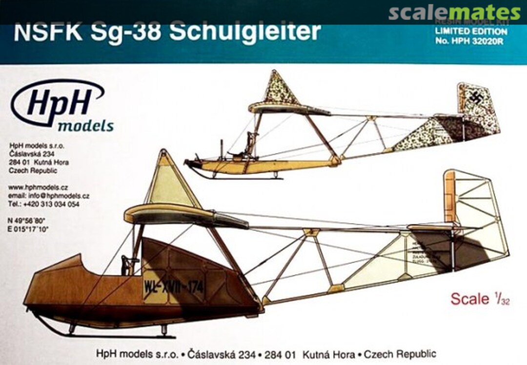 Boxart NSFK Sg-38 Schulgleiter HpH 32020R HpH models Boxart NSFK Sg-38 Schulgleiter HpH 32020R HpH models