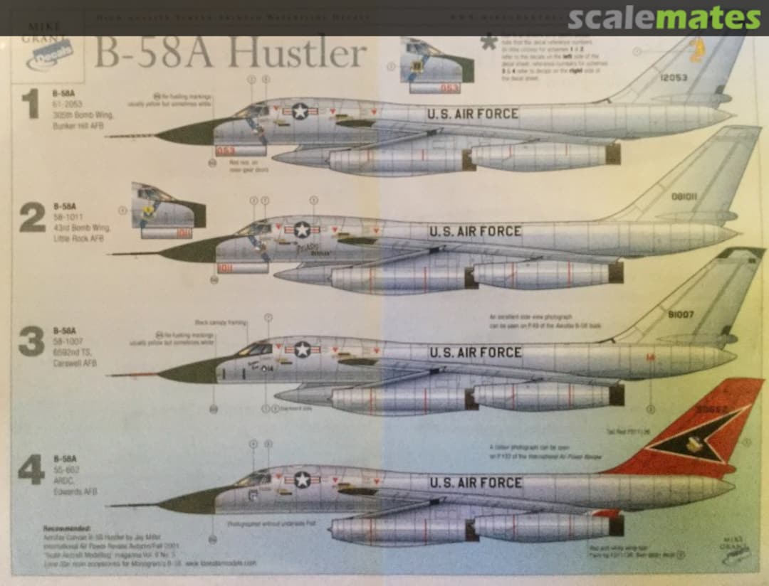 Boxart B-58A Hustler MG4802 Mike Grant Decals Boxart B-58A Hustler MG4802 Mike Grant Decals