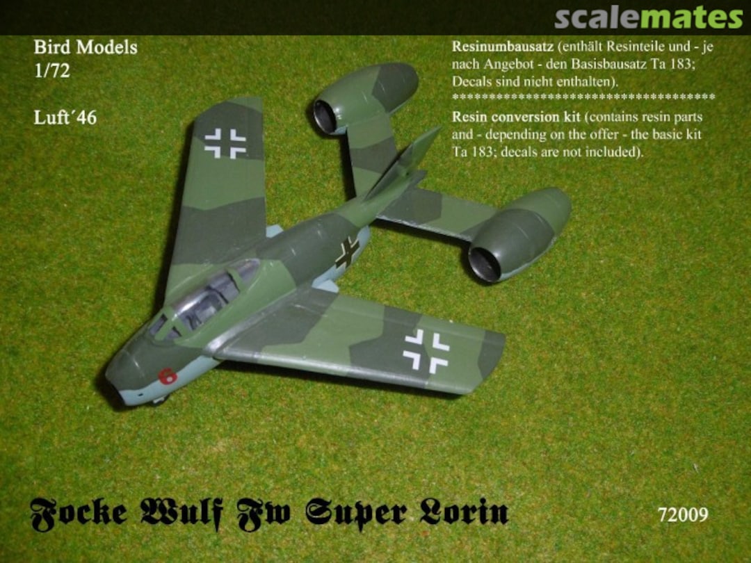 Boxart Focke Wulf Fw SUPER LORIN 72009 Bird Models Boxart Focke Wulf Fw SUPER LORIN 72009 Bird Models