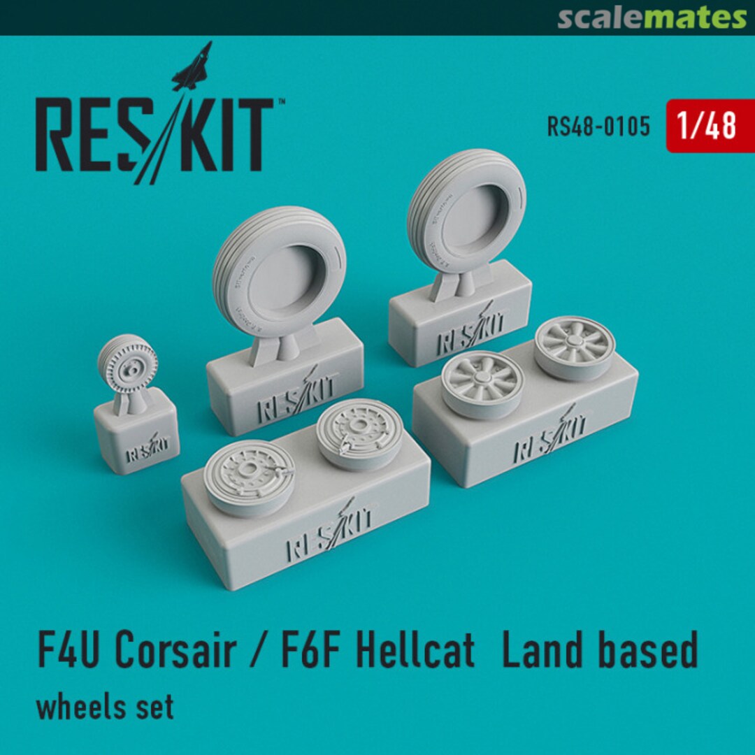 Boxart F4U Corsair/F6F Hellcat Land Based Wheels Set RS48-0105 ResKit Boxart F4U Corsair/F6F Hellcat Land Based Wheels Set RS48-0105 ResKit