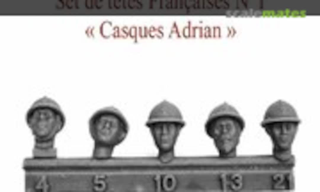 1:35 Set of French heads N ° 1 "Adrian helmets" (Blitz 35JMD T01) 35JMD T01