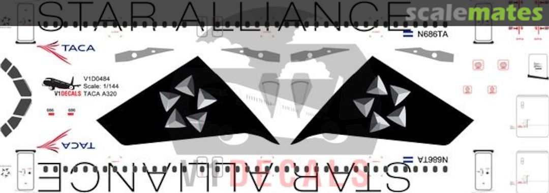 Boxart TACA Airbus A320 V1D0484-144 V1 Decals Boxart TACA Airbus A320 V1D0484-144 V1 Decals