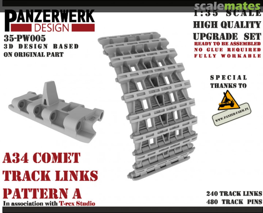 Boxart A34 Comet Track Links 35PW-005 Panzerwerk design Boxart A34 Comet Track Links 35PW-005 Panzerwerk design