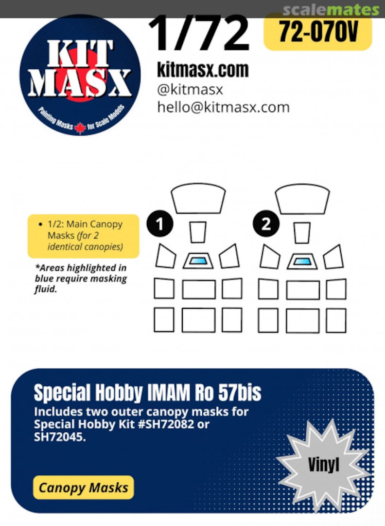 Boxart IMAM Ro 57 Canopy Masks 72-070V Kit Masx Boxart IMAM Ro 57 Canopy Masks 72-070V Kit Masx