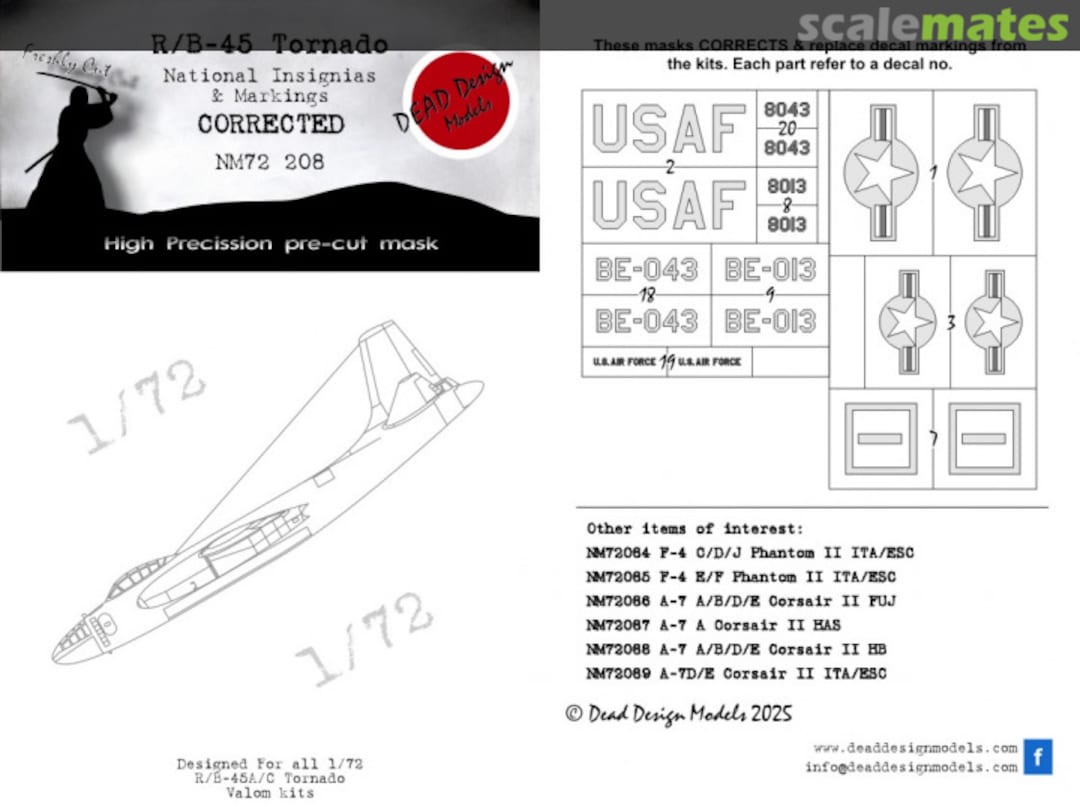 Boxart North American R/B-45 A / C Tornado - Canopy Mask NM72207 DEAD Design Models Boxart North American R/B-45 A / C Tornado - Canopy Mask NM72207 DEAD Design Models