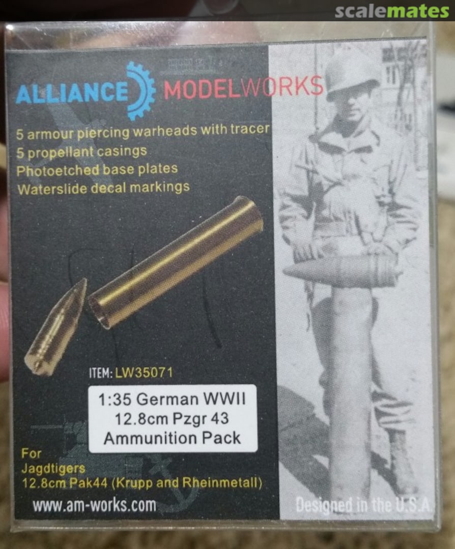 Boxart German WW2 12.8cm Pzgr 43 Ammunition Pack LW35071 Alliance Model Works Boxart German WW2 12.8cm Pzgr 43 Ammunition Pack LW35071 Alliance Model Works