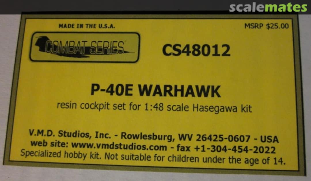 Boxart P-40E Warhawk Resin Cockpit CS48012 V.M.D. Studios Boxart P-40E Warhawk Resin Cockpit CS48012 V.M.D. Studios
