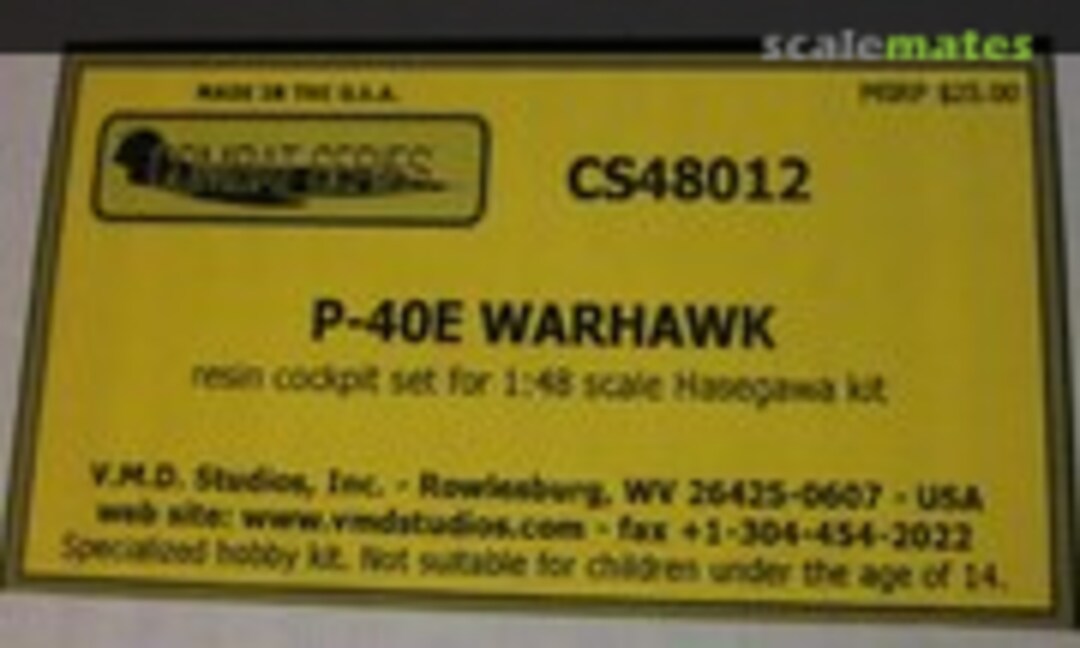 1:48 P-40E Warhawk Resin Cockpit (V.M.D. Studios CS48012) CS48012