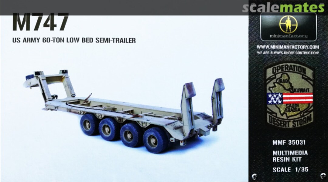 Boxart M747 US Army 60-TON LOW BED SEMI-TRAILER MMF 35031 MinimanFactory