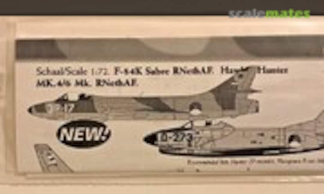 1:72 F-86 K Sabre RNethAF. Hawker Hunter Mk.4/6 Mk. RNethAF (Dutch Decal 72039) 72039