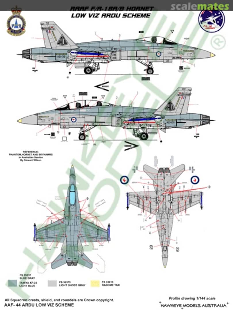 Boxart RAAF F/A-18A/B Hornet, ARDU Low Viz AFF-044 Hawkeye Models Boxart RAAF F/A-18A/B Hornet, ARDU Low Viz AFF-044 Hawkeye Models