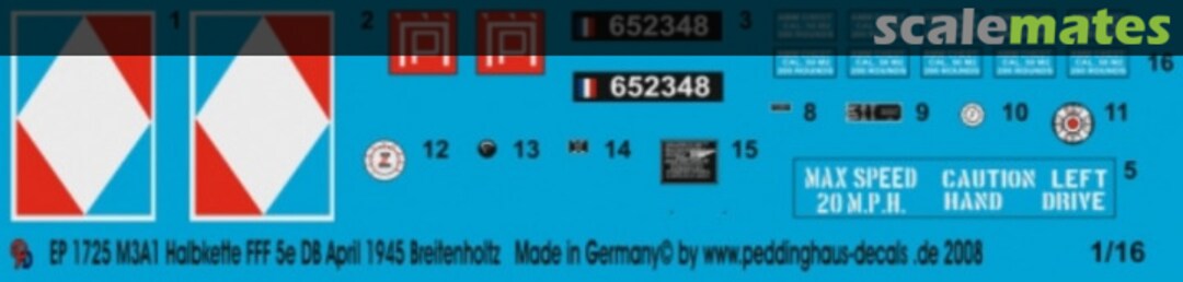 Boxart M3 A1 Halbkette der FFF 5e DB April 1945 Breitenholz EP 1725 Peddinghaus-Decals Boxart M3 A1 Halbkette der FFF 5e DB April 1945 Breitenholz EP 1725 Peddinghaus-Decals