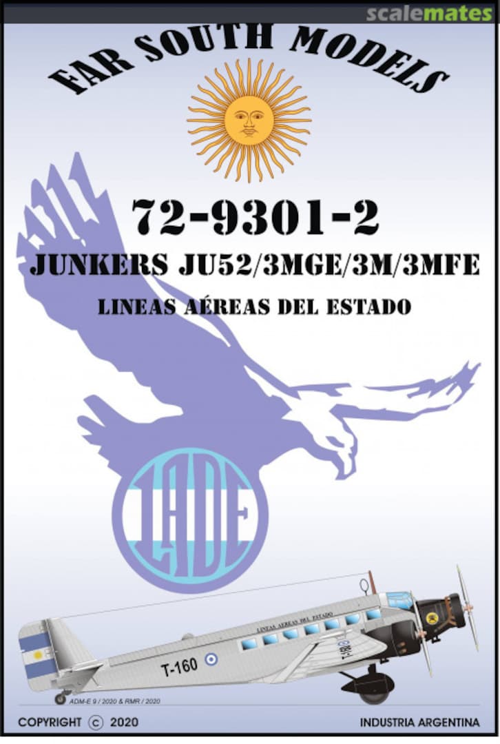Boxart Junkers Ju 52/3mge/3m/3mfe 72-9301-2 Far South Models Boxart Junkers Ju 52/3mge/3m/3mfe 72-9301-2 Far South Models