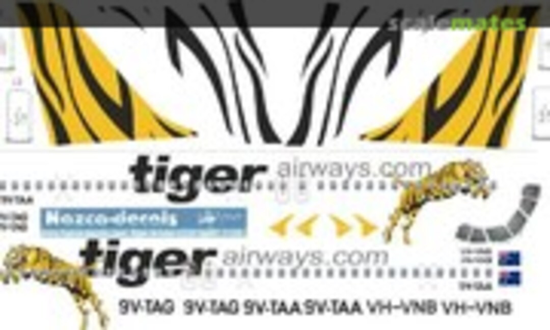 1:144 Tiger Airways A-320 (Nazca decals TIG002) TIG002