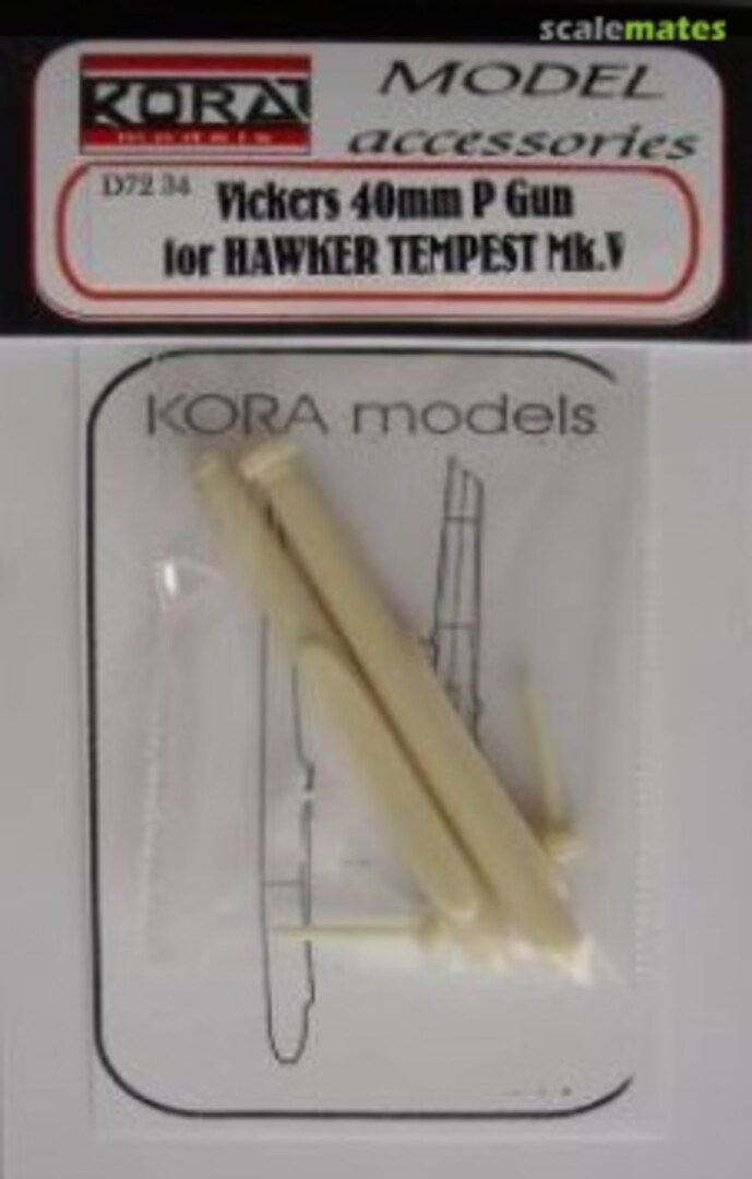 Boxart Vickers 40mm P Gun for Hawker Tempest Mk.V D7234 Kora Models Boxart Vickers 40mm P Gun for Hawker Tempest Mk.V D7234 Kora Models