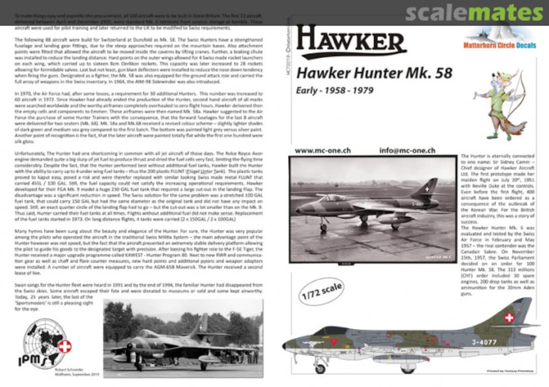 Boxart Hawker Hunter Mk.58 - early MC72019 Matterhorn Circle Boxart Hawker Hunter Mk.58 - early MC72019 Matterhorn Circle