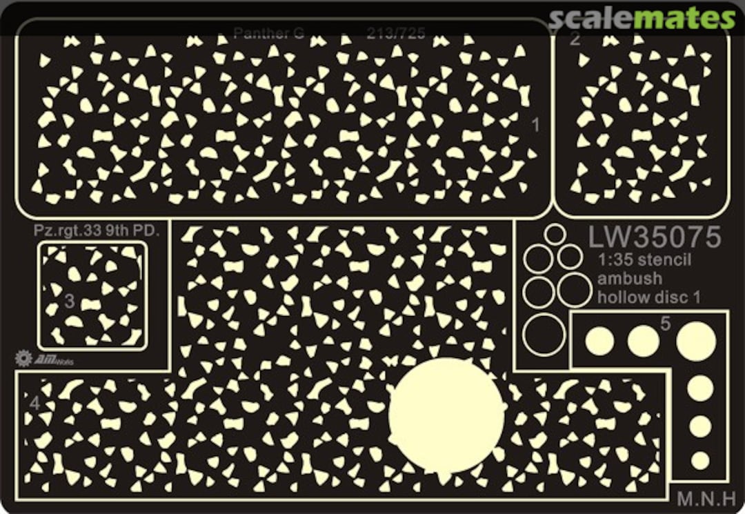 Boxart Panther G Spraying Stencil Hollow Disc Type 1 LW35075 Alliance Model Works Boxart Panther G Spraying Stencil Hollow Disc Type 1 LW35075 Alliance Model Works