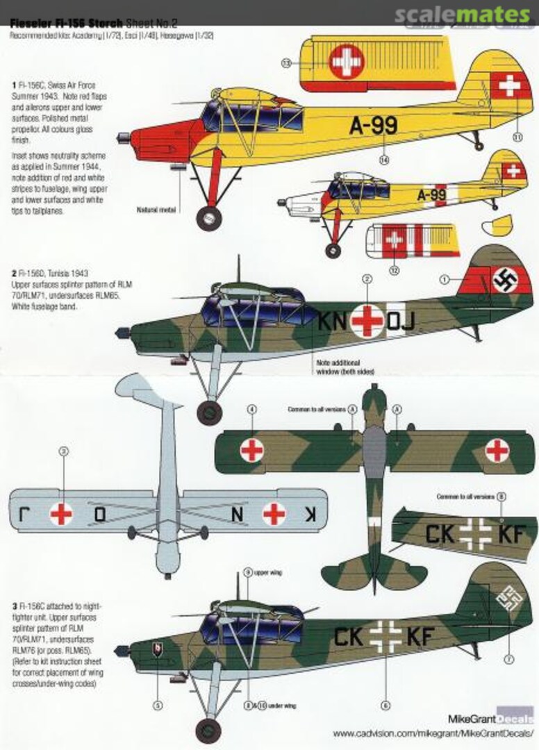 Boxart Fieseler Fi-156 Storch Sheet No. 2 Storch Sheet No. 2 Mike Grant Decals Boxart Fieseler Fi-156 Storch Sheet No. 2 Storch Sheet No. 2 Mike Grant Decals