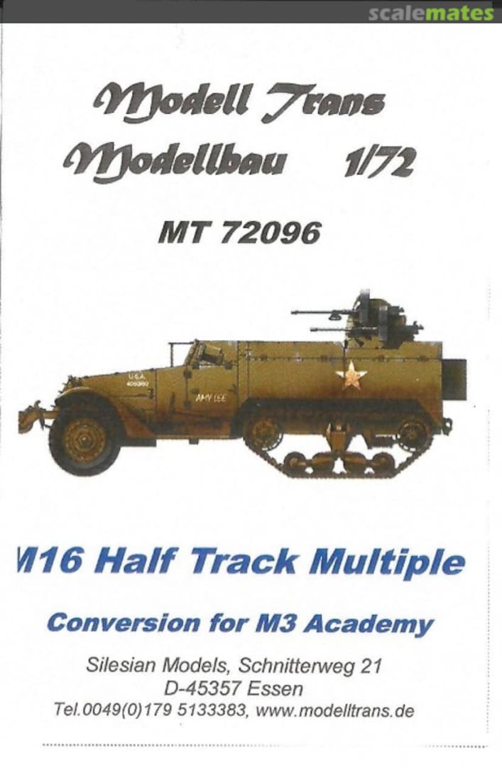 Boxart M16 Half Track Multiple MT72096 Modell Trans Modellbau Boxart M16 Half Track Multiple MT72096 Modell Trans Modellbau