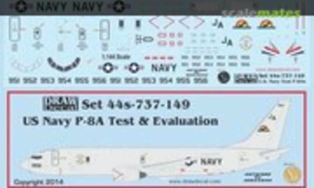 1:144 U.S. Navy P-8A Test and Evaluation (Draw Decal 44s-737-149)