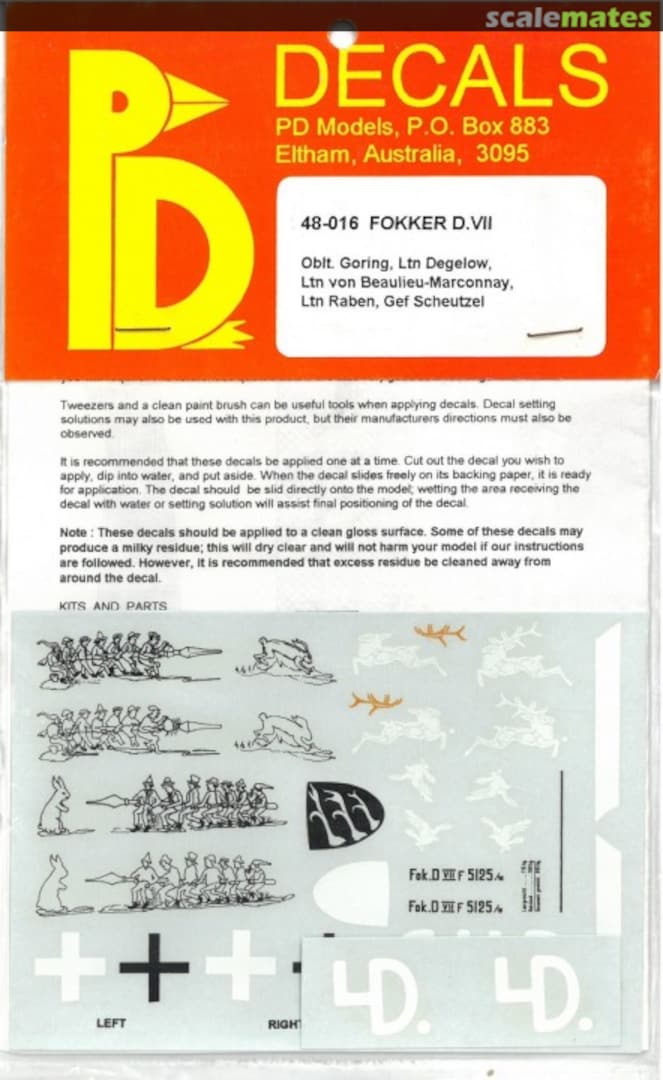 Boxart Fokker D.VII 48-016 PD Models Boxart Fokker D.VII 48-016 PD Models